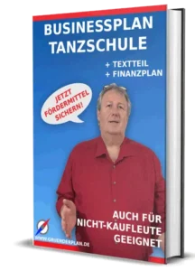 becomePro 1 Businessplan Tanzschule Cover mit Mann in rotem Hemd, Buch-Mockup 350x485