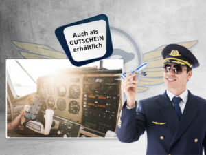 Hero-Banner für BZF-Flugfunkkurs Grundeinweisung mit Cockpit und Fluglehrer