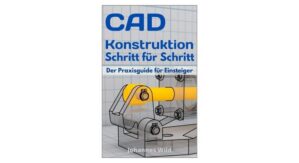 Buchcover CAD Konstruktion Schritt für Schritt mit technischer Zeichnung eines Maschinenbauteils