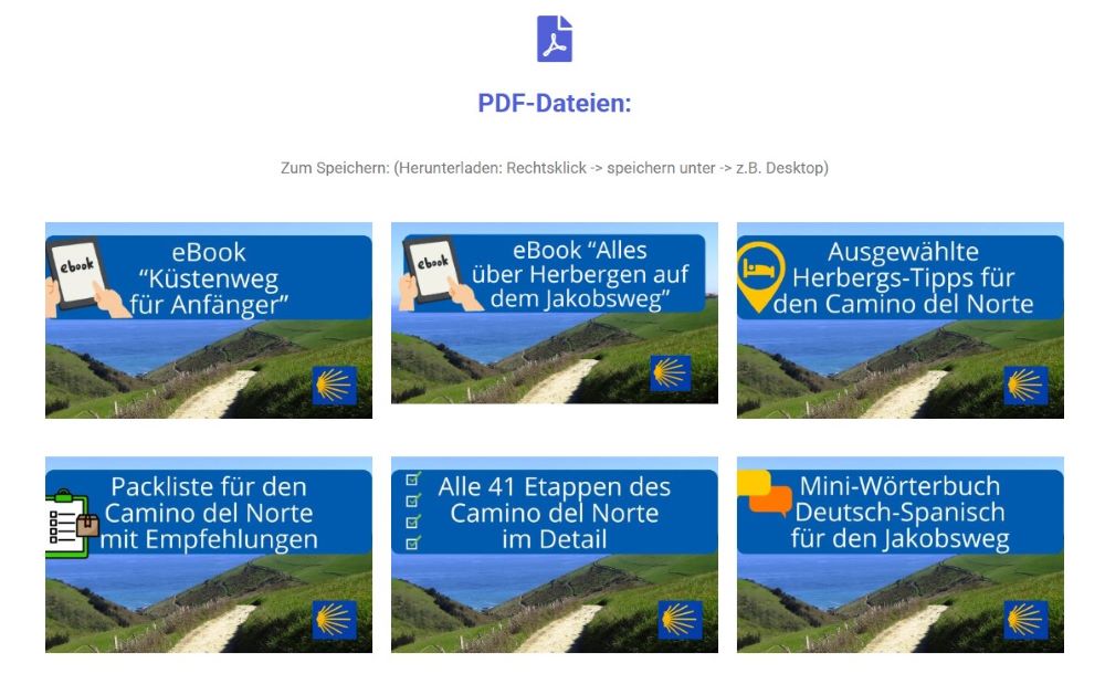Neun PDF-Download-Thumbnails mit eBooks und Checklisten zum Kurs