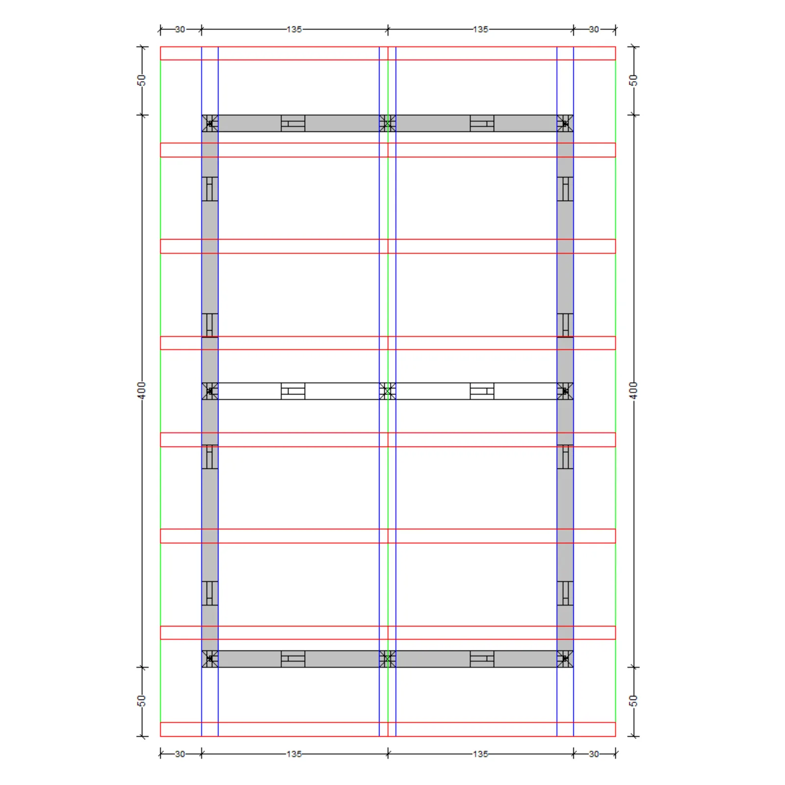 Technische Draufsicht Carport mit Maßangaben, 330×400 cm Grundfläche