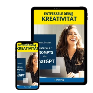 Tablet und Smartphone Mockup mit Bonus-Material zur Kreativität und ChatGPT-Prompts
