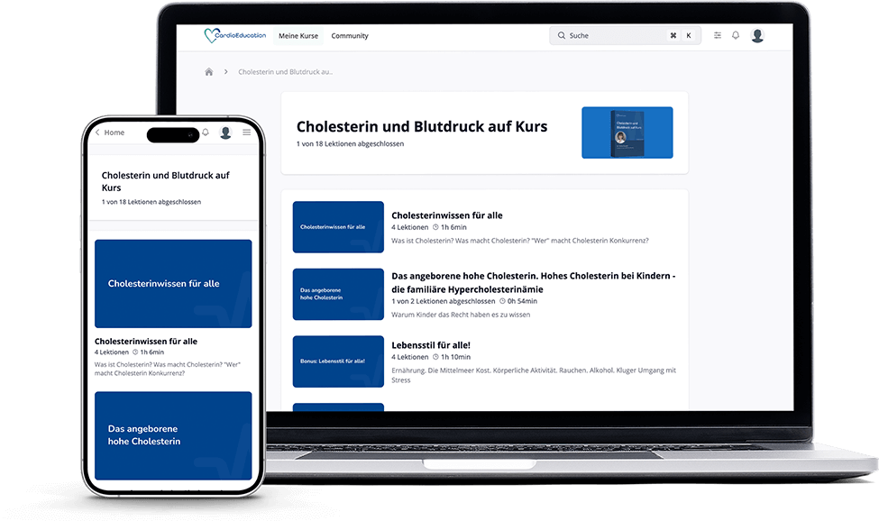 Kursinhalt Cholesterin und Blutdruck auf Kurs Videointerface