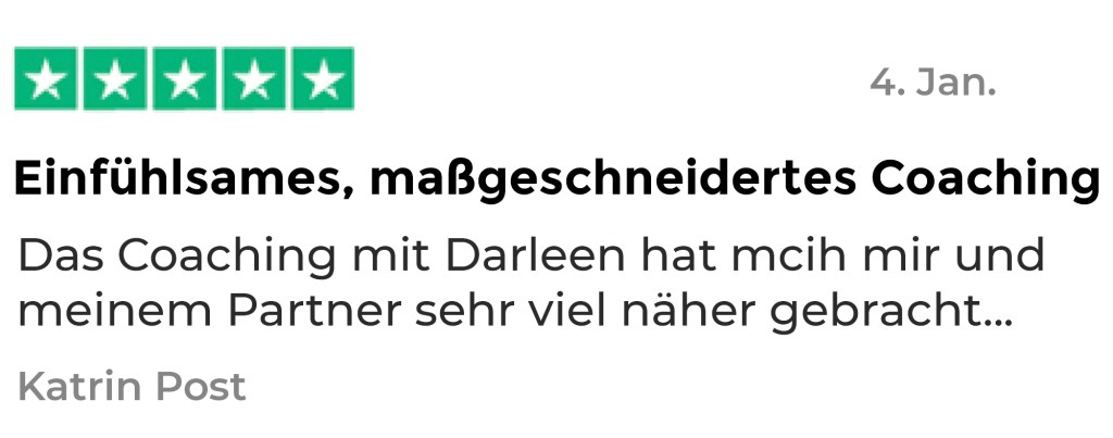 5-Sterne Bewertung, Kundenstimme von Katrin Post vom 4. Januar über Coaching