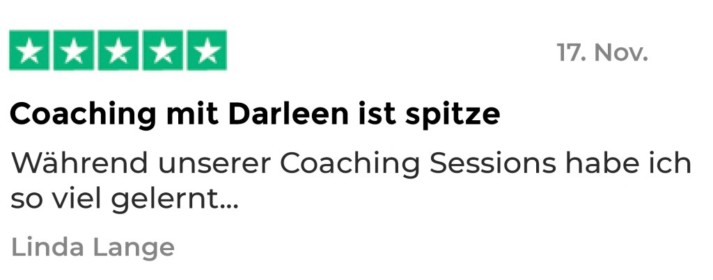 5-Sterne Bewertung, Kundenstimme von Linda Lange vom 17. November über Coaching