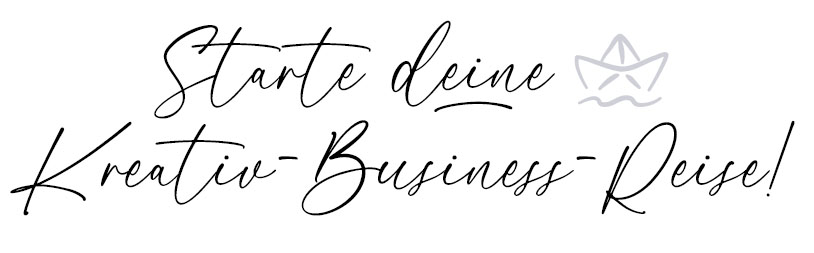 Handschriftliche Schriftzug Starte deine Kreativ-Business-Reise mit Stern-Icon
