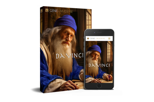 Da Vinci Master im „Genius“-Bundle 1 Da Vinci Master Genius Bundle mit Produktbox und Smartphone-Mockup