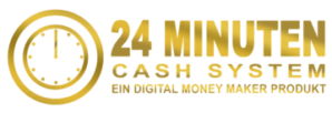 Logo des 24 Minuten Cash Systems mit goldener Uhr und Schriftzug von Gunnar Kessler