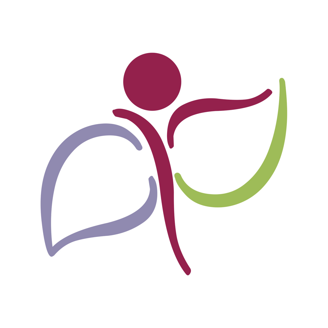 Das bewährte 7 Konten-Modell für Unternehmerinnen – Finanz-E-Book 2 7 Konten-Modell Logo von Pluspohl mit stilisierter Figur in Burgund, Blau und Grün