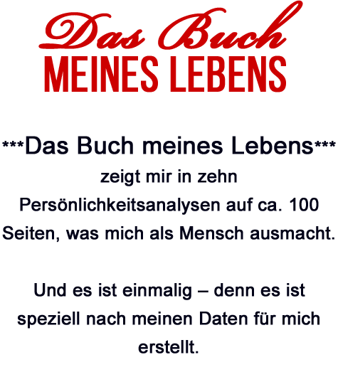 Das Buch Ihres Lebens – persönliche Horoskop-Analyse als E-Book 1 Das Buch meines Lebens Titelgrafik mit rotem Schriftzug