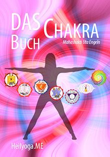 Das Chakra-Buch Mini-Cover mit buntem Chakra-Design und Frauensilhouette