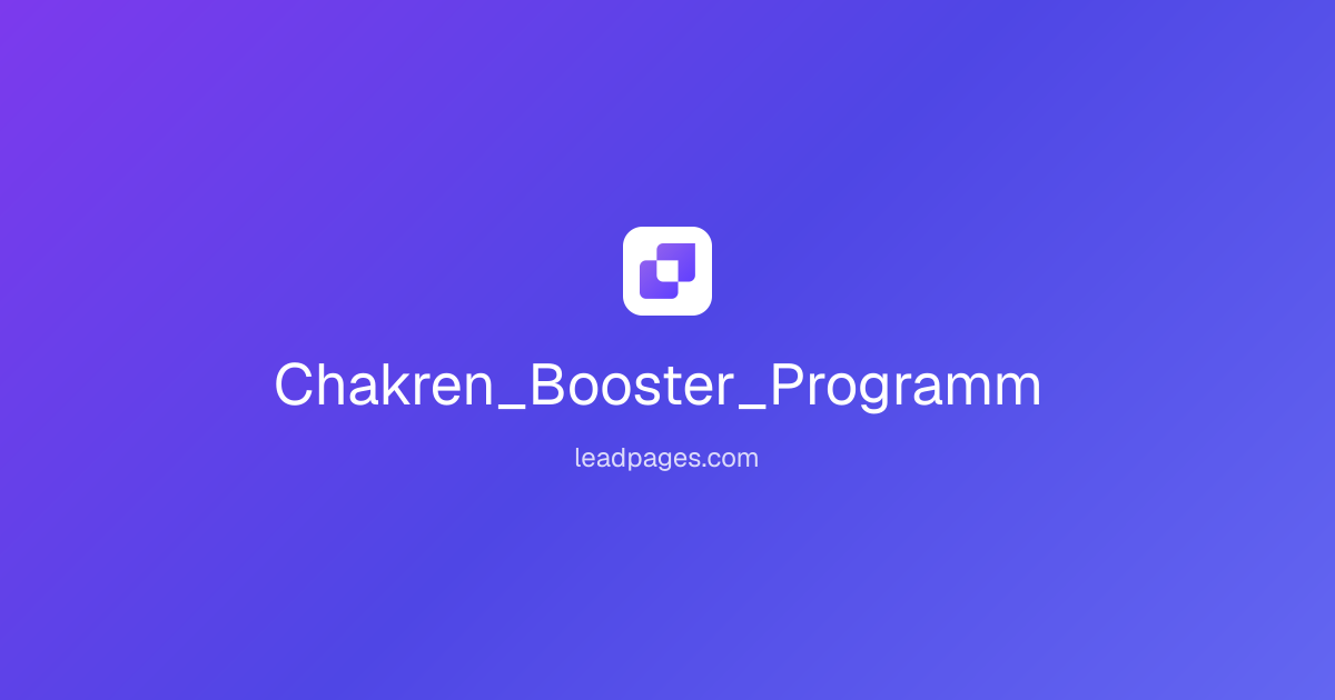 Das Chakren Booster Programm mit 1:1 Begleitung 2 Hero-Banner für Chakren Booster Programm mit violettem Farbverlauf und Logo