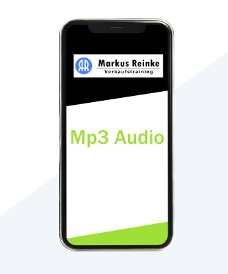 Smartphone-Mockup mit MP3 Audio-Branding für Markus Reinke Verkaufstraining