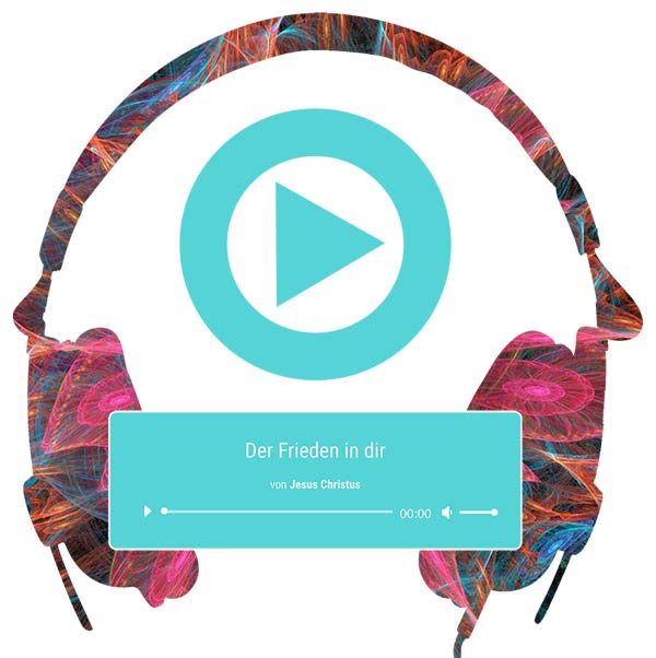 Person mit Kopfhörern hört Frieden-Audiodatei