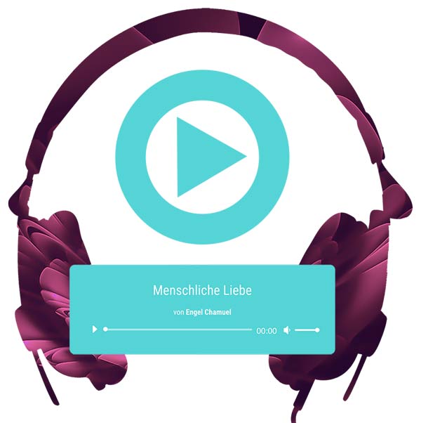 Person mit Kopfhörern hört Liebe-Audiodatei