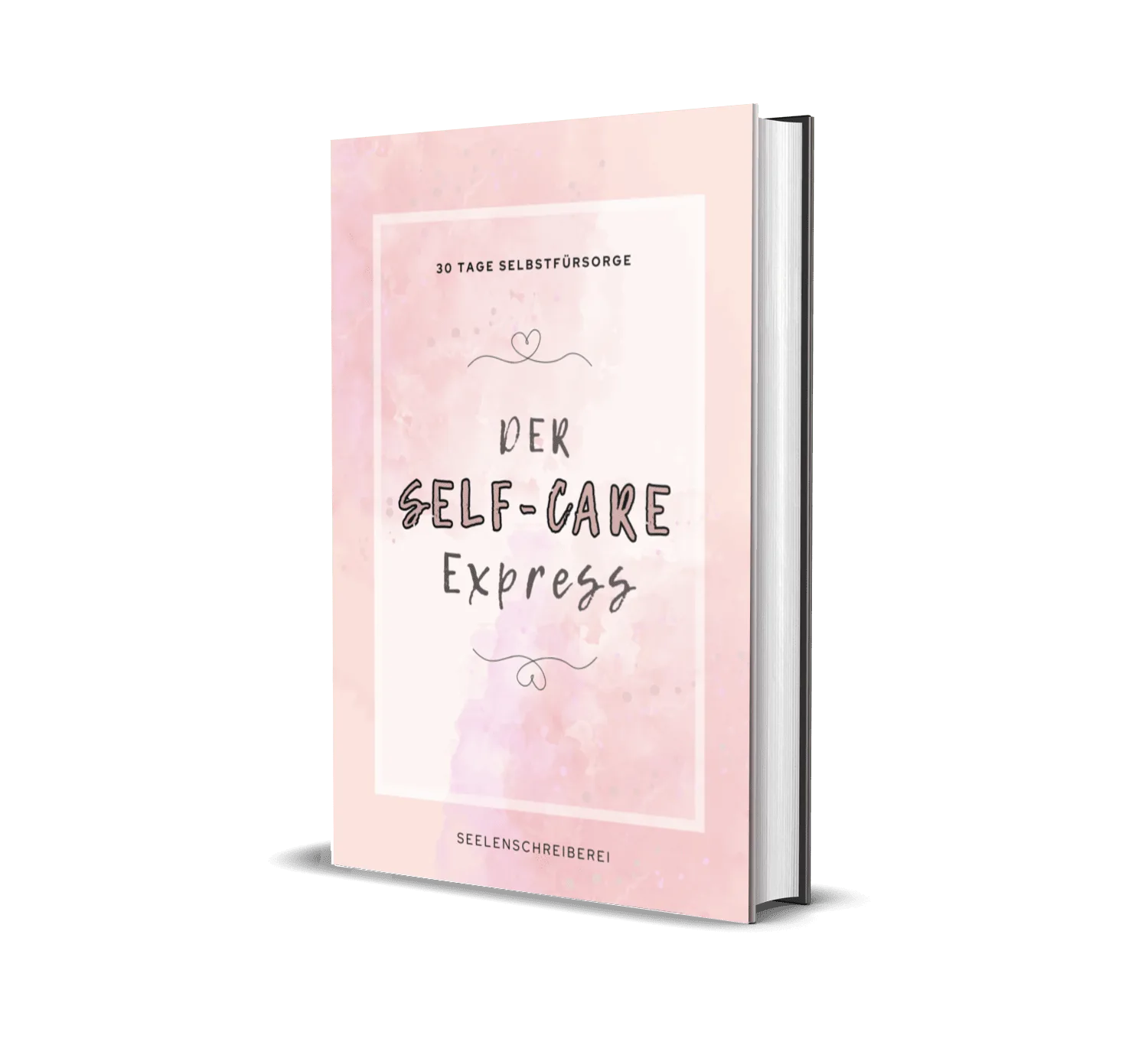 Das Leben ohne Dich – Trauer-Workbook 8 Produktabbildung des Self-Care Express Workbooks mit rosa Hintergrund und handschriftlicher Typografie