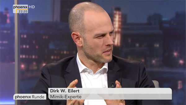 Dirk W. Eilert als Mimik-Experte in der phoenix-Runde TV-Sendung