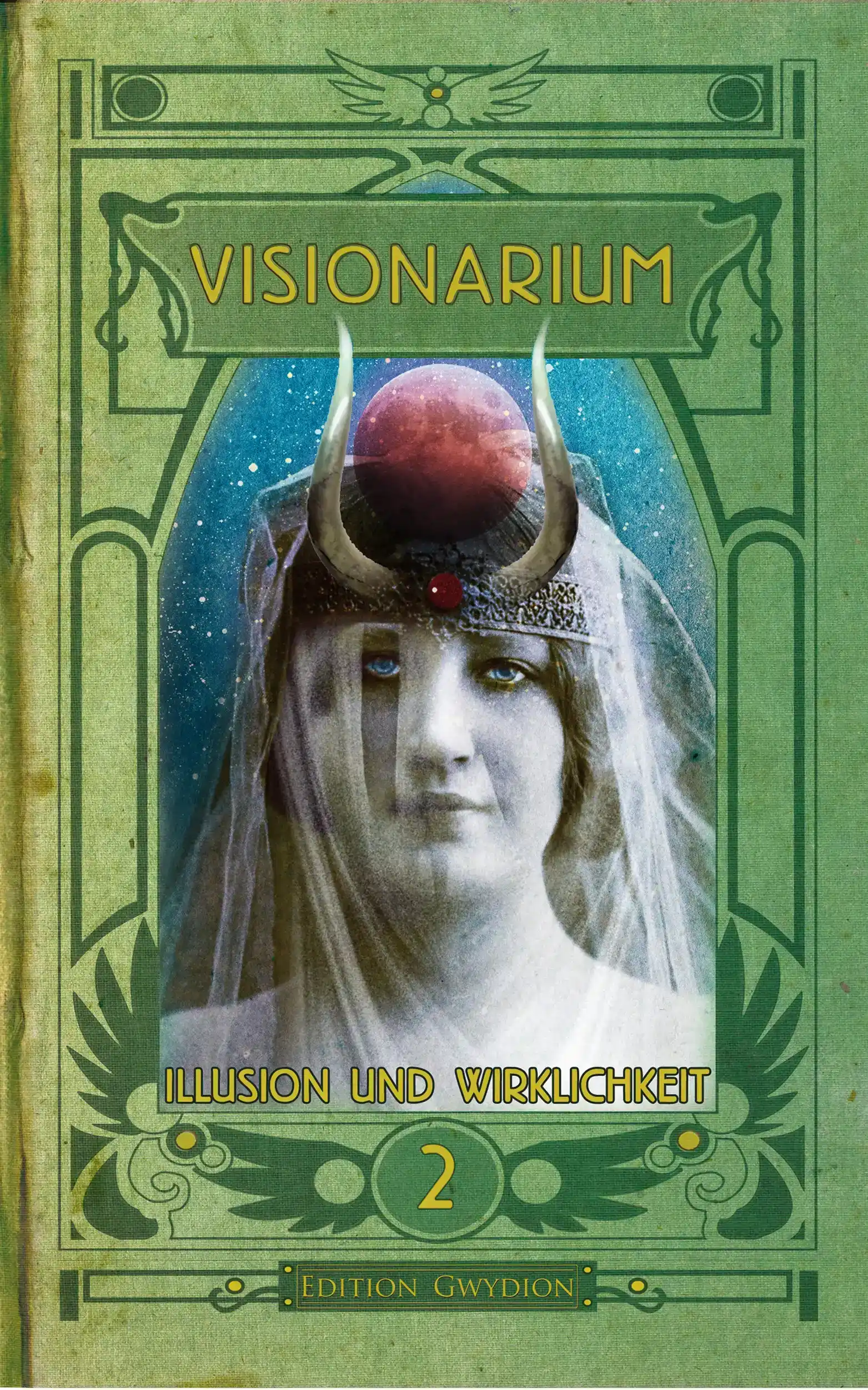 Visionarium Band 2 Cover mit mystischer Frau und Mondsymbol vor Sternen