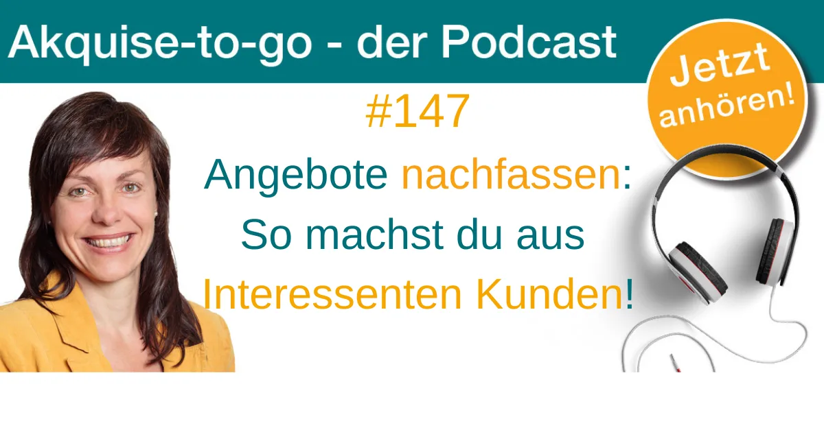 Fahrplan zu Follow-ups, die verkaufen – Sales-Coaching 10 Christina Bodendieck im Podcast-Studio zu Angebote nachfassen