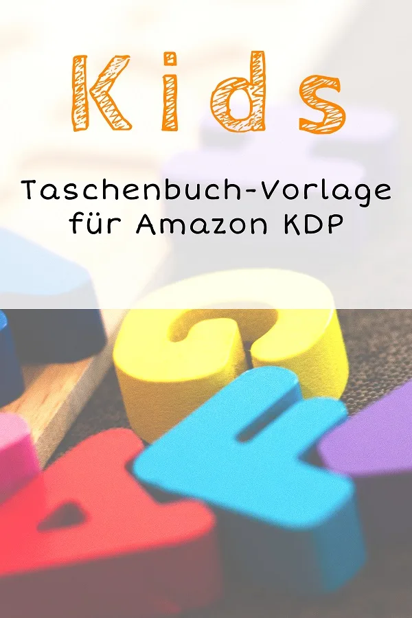 Kids Taschenbuch-Cover für Amazon KDP mit bunten 3D-Buchstaben und Spielzeug