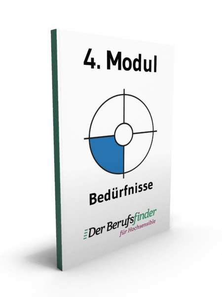 Buchcover Modul 4 Bedürfnisse mit blauem Kreisdiagramm-Segment