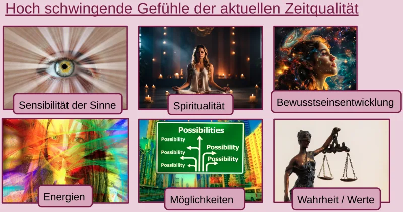 Der neue HerzMensch – Videokurs zur Herzverbindung von Jens Tell 9 Grafik mit sechs hochfrequenten Aspekten: Sensibilität der Sinne, Spiritualität, Bewusstseinsentwicklung, Energien, Möglichke