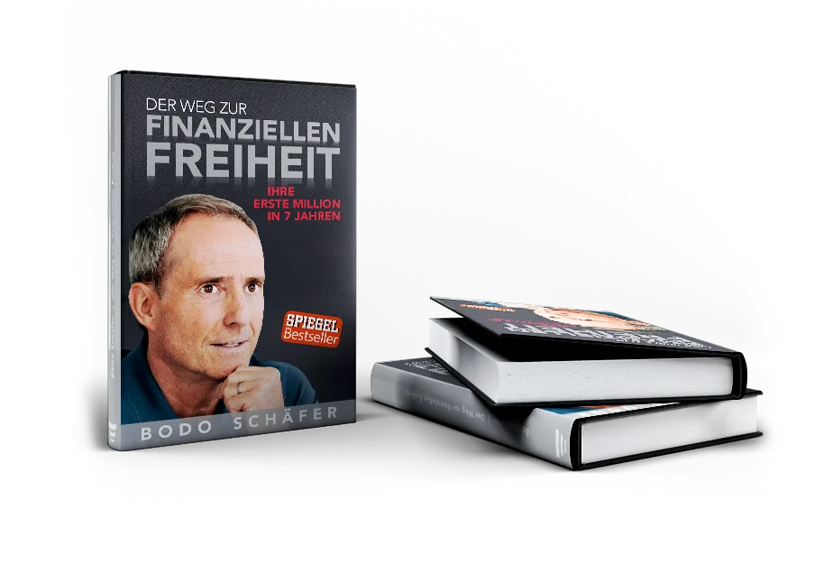 Buch Der Weg zur finanziellen Freiheit von Bodo Schäfer, stehend und liegend