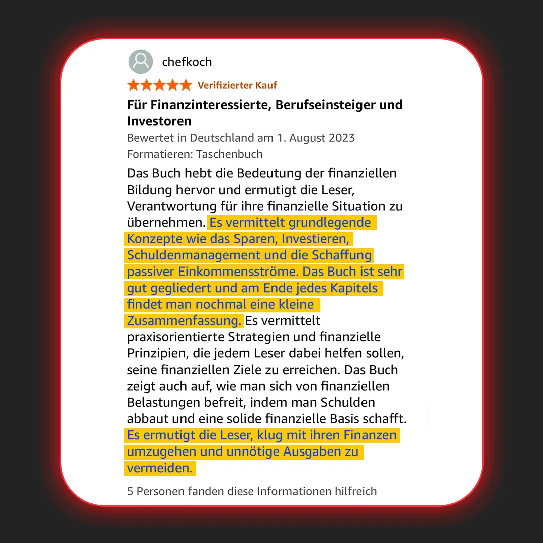 Kundenbewertung von chefkoch, 5 Sterne, Verified Purchase