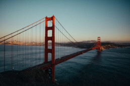 Golden Gate Bridge in San Francisco bei Sonnenuntergang, DGX bearbeitet
