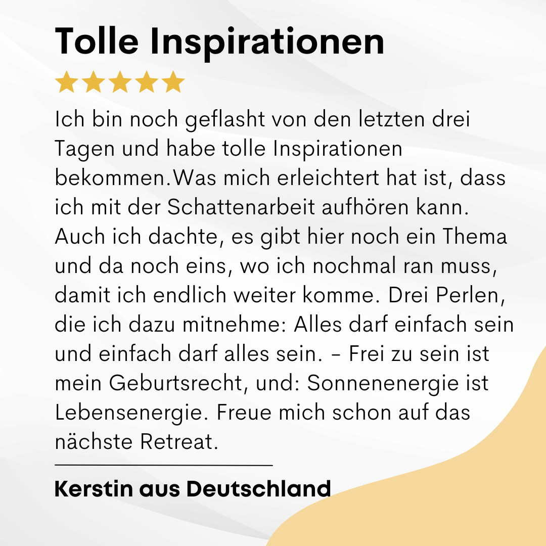Testimonial Tolle Inspirationen von Kerstin aus Deutschland mit 5-Stern-Bewertung
