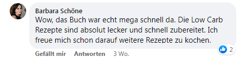 Kundenstimme von Barbara Schöne über Low Carb Rezepte