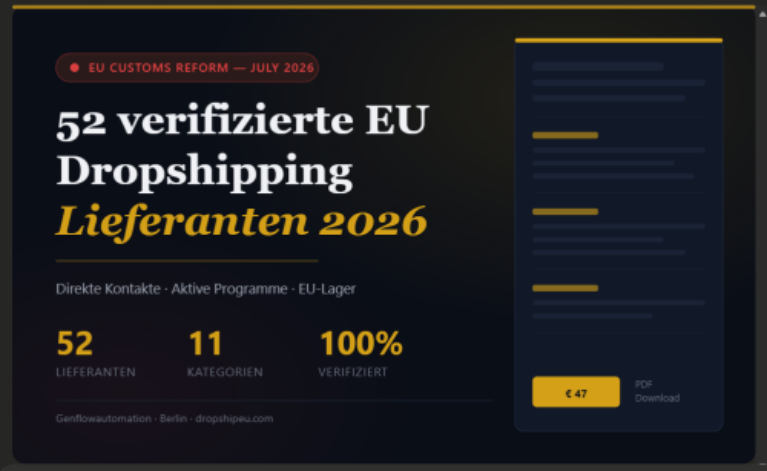 Die EU Lieferantenliste – Dropshipping-E-Book von Nabit Mikan Castaño