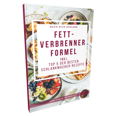 3D Mockup der Fettverbrennerformel mit Rezepten und Mahlzeiten