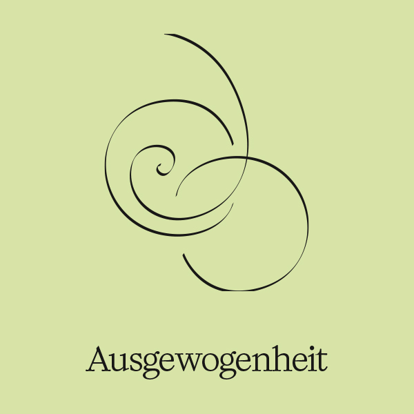 Abstrakte Spiral-Grafik auf hellgrünem Hintergrund mit Typografie