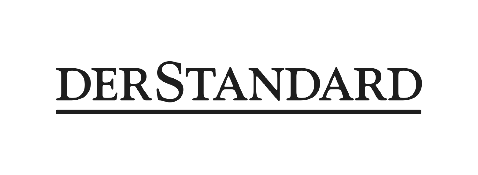 Der Standard Logo mit schwarzer Schrift und Unterline