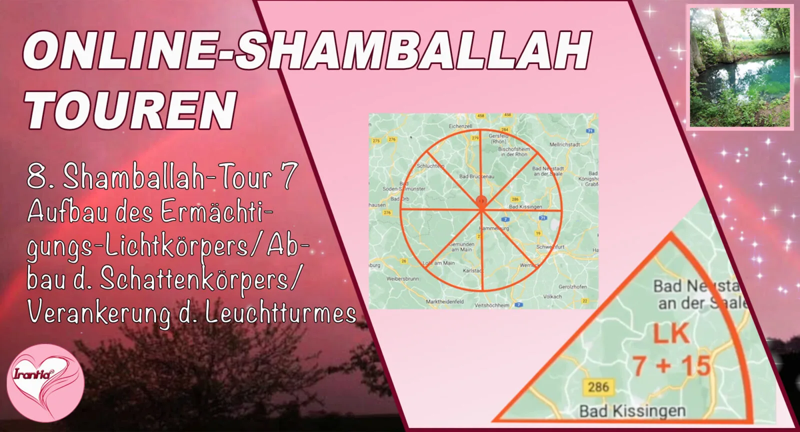 Thumbnail Shamballah-Tour 7 mit Landkarte und See-Bild zur Tour in den Regionen Hessen
