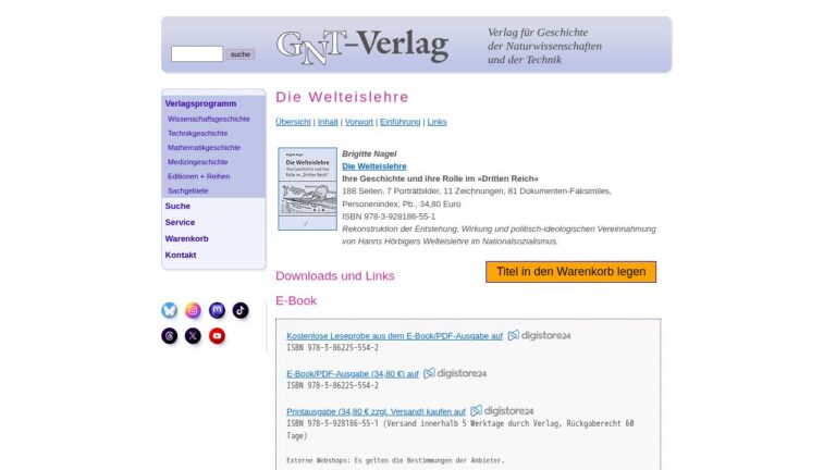 Die Welteislehre – Wissenschaftsgeschichte-E-Book