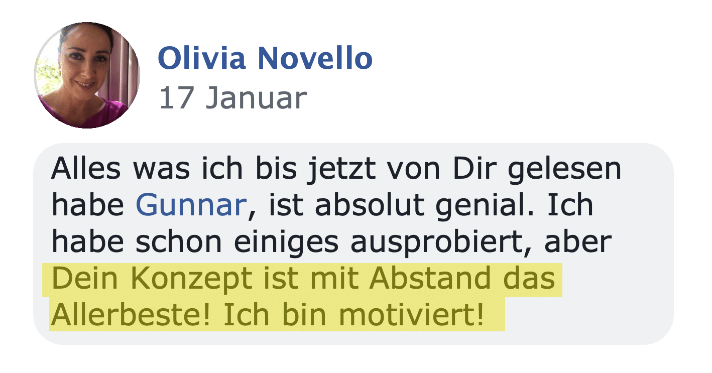 Kundenstimme von Olivia Novello zum Digital Money Maker Club