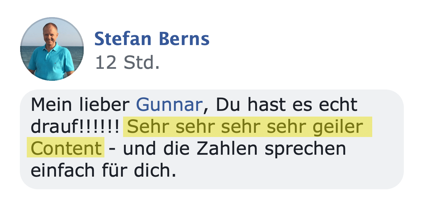 Kundenstimme von Stefan Berns zum Digital Money Maker Club