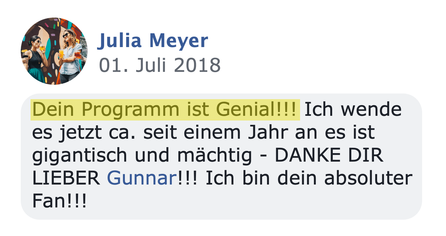 Kundenstimme von Julia Meyer zum Digital Money Maker Club