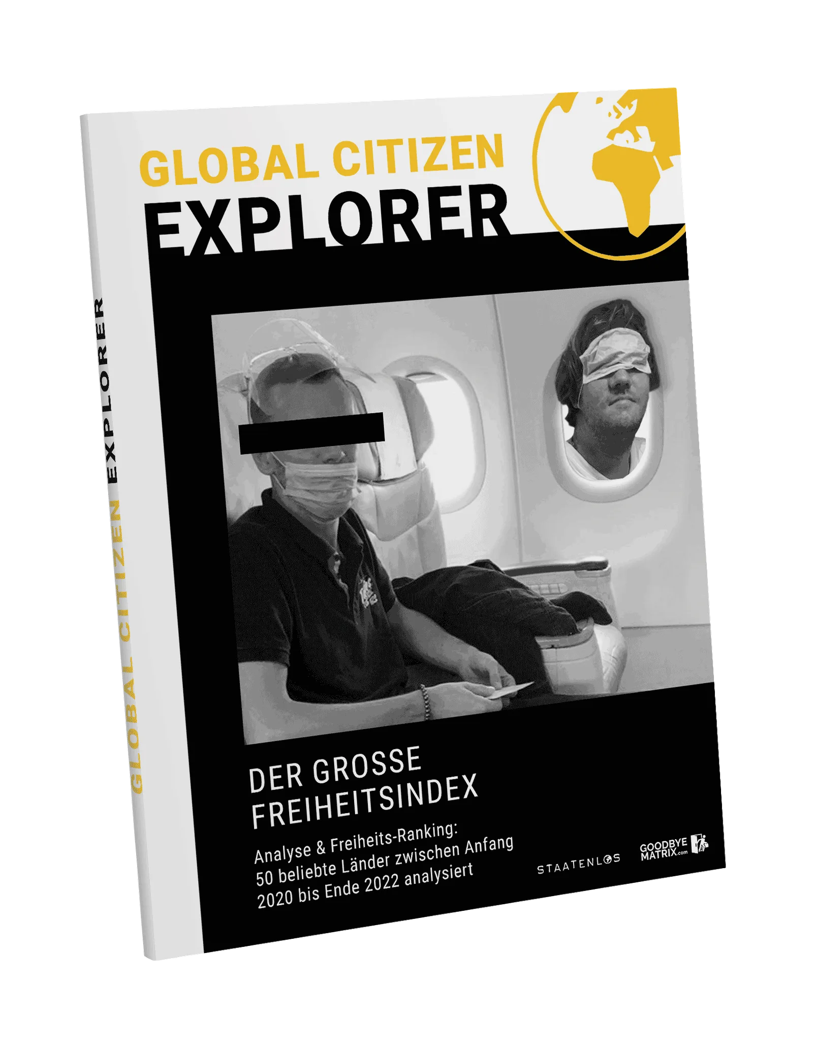 Global Citizen Explorer Cover Der große Freiheitsindex mit Flugzeugpassagieren