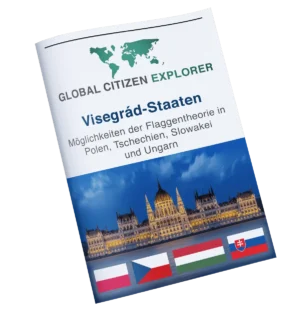 Global Citizen Explorer Cover Visegrád-Staaten mit Parlamentsgebäude und Flaggen