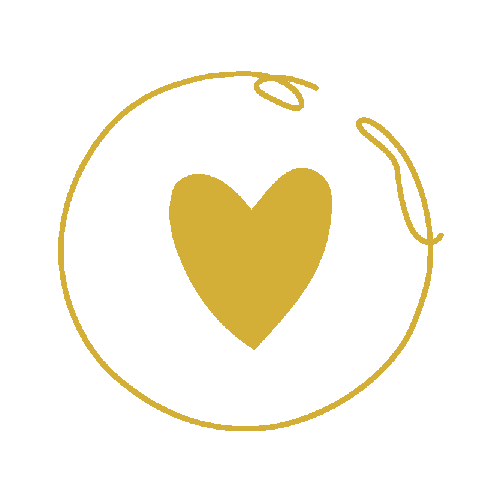Goldenes Herz-Icon in kreisförmiger Linie, minimalistisches Design