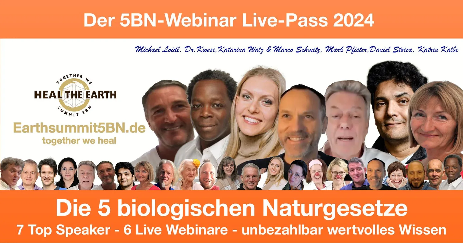 Hero-Banner des 5BN-Webinar Live-Pass 2024 mit Titel, Speaker-Namen und Teilnehmern