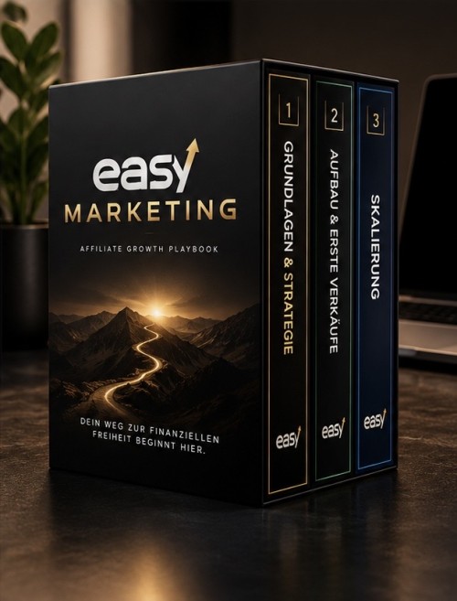 Easy Marketing VIP – Mitgliedschaft für Buchsammler 1 Easy Marketing VIP Box-Set mit drei Büchern: Grundlagen & Strategie, Aufbau & Vermarktung, Skalierung