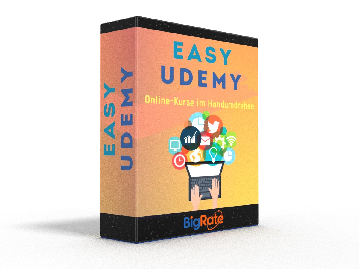 Easy Udemy Box – Produktverpackung für Online-Kurse im Handumdrehen mit Laptop und Icons