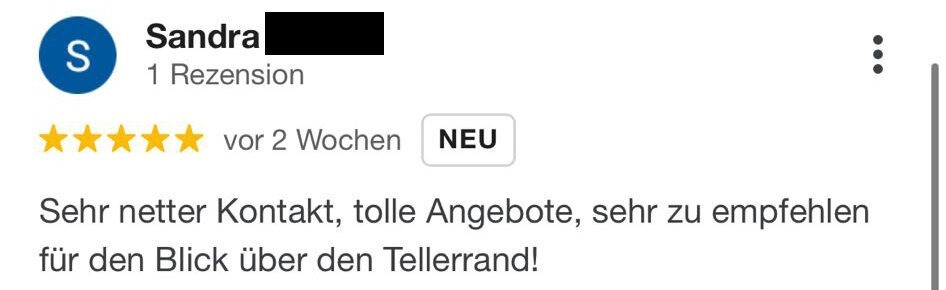 Ein gesundes Verlasspferd ist KEIN Zufall – Videokurse für Reiter 9 Kundenbewertung von Sandra mit 5 Sternen: Netter Kontakt, tolle Angebote, empfohlen für Tellerrand
