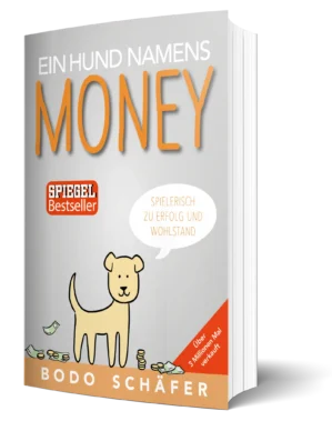 3D-Buchcover "Ein Hund namens Money" von Bodo Schäfer mit Seitenansicht