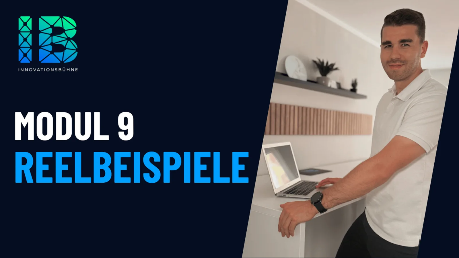Einsteigerkurs Social Media & Reels von Vanessa Glaser 13 Mann am Schreibtisch mit Laptop, Modul 9 Reelbeispiele des Social Media Kurses von Vanessa Glaser