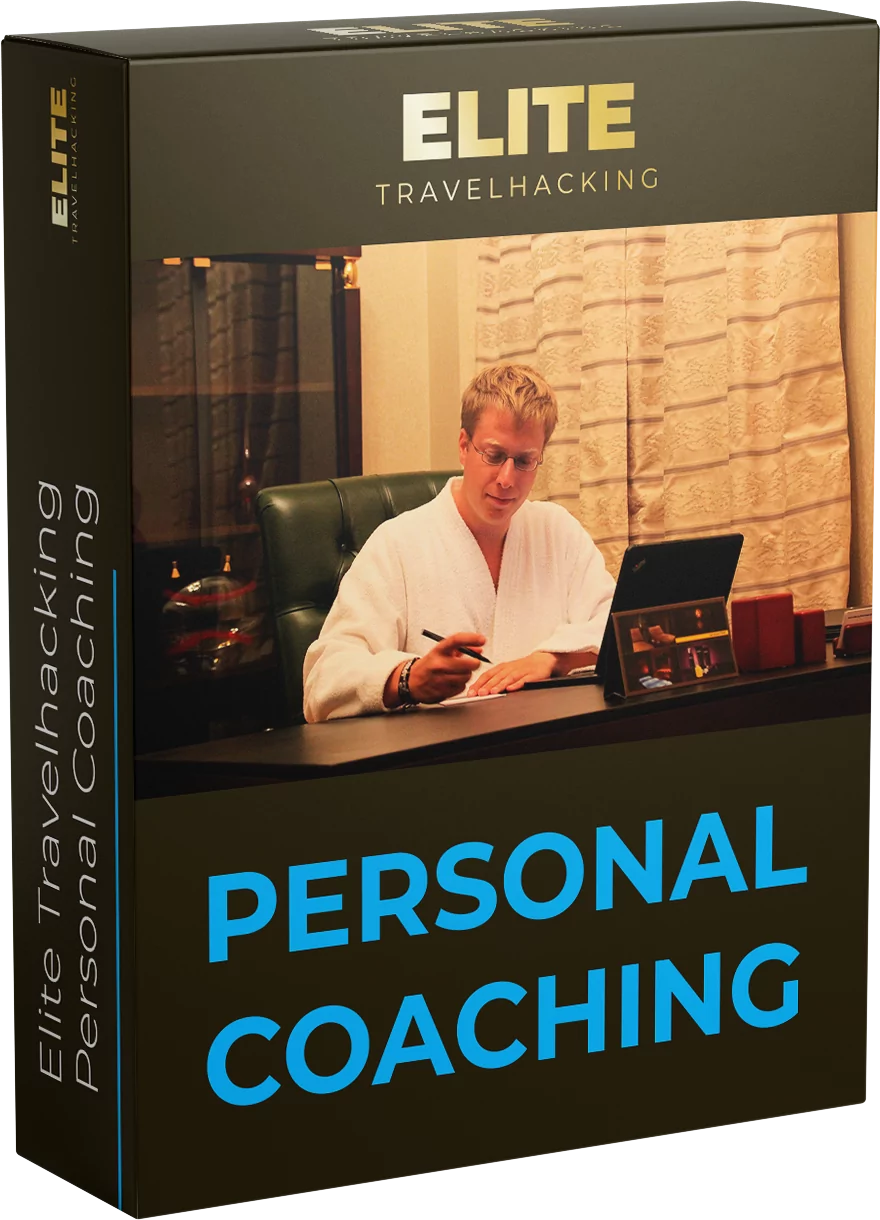 Produktbox Elite Travelhacking Personal Coaching mit Mann am Schreibtisch beim Coaching-Gespräch
